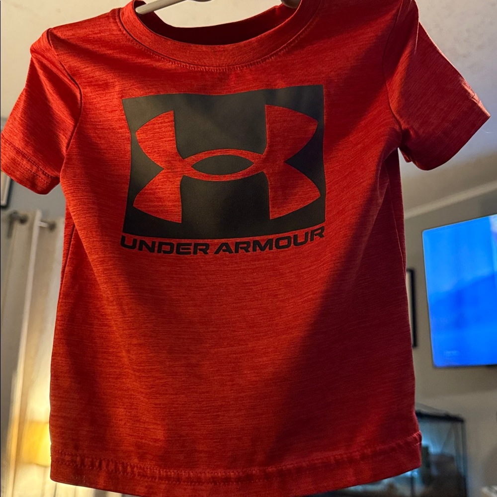 Under Armour Scarlet Tee with Black Logo